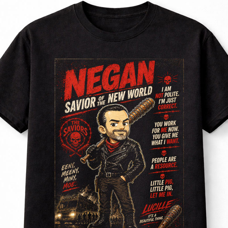 Negan The Walking Dead Savior Villain Graphic Tee Zombie TV Series Shirt Unisex Adults & Kids T-Shirt