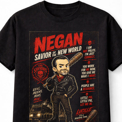 Negan The Walking Dead Savior Villain Graphic Tee Zombie TV Series Shirt Unisex Adults & Kids T-Shirt