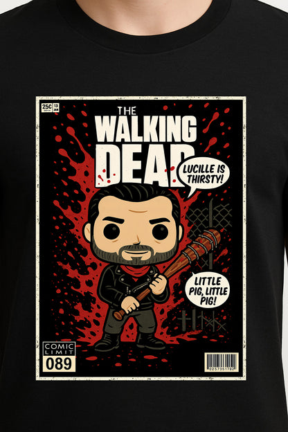 The Walking Dead “Little Pig, Little Pig” Comic Style T-Shirt – Negan & Lucille Graphic Tee