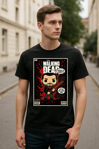 The Walking Dead “Little Pig, Little Pig” Comic Style T-Shirt – Negan & Lucille Graphic Tee