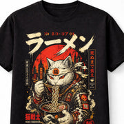 Neko Warrior Ramen Cat Japanese Anime Noodles Manga Unisex T-Shirt
