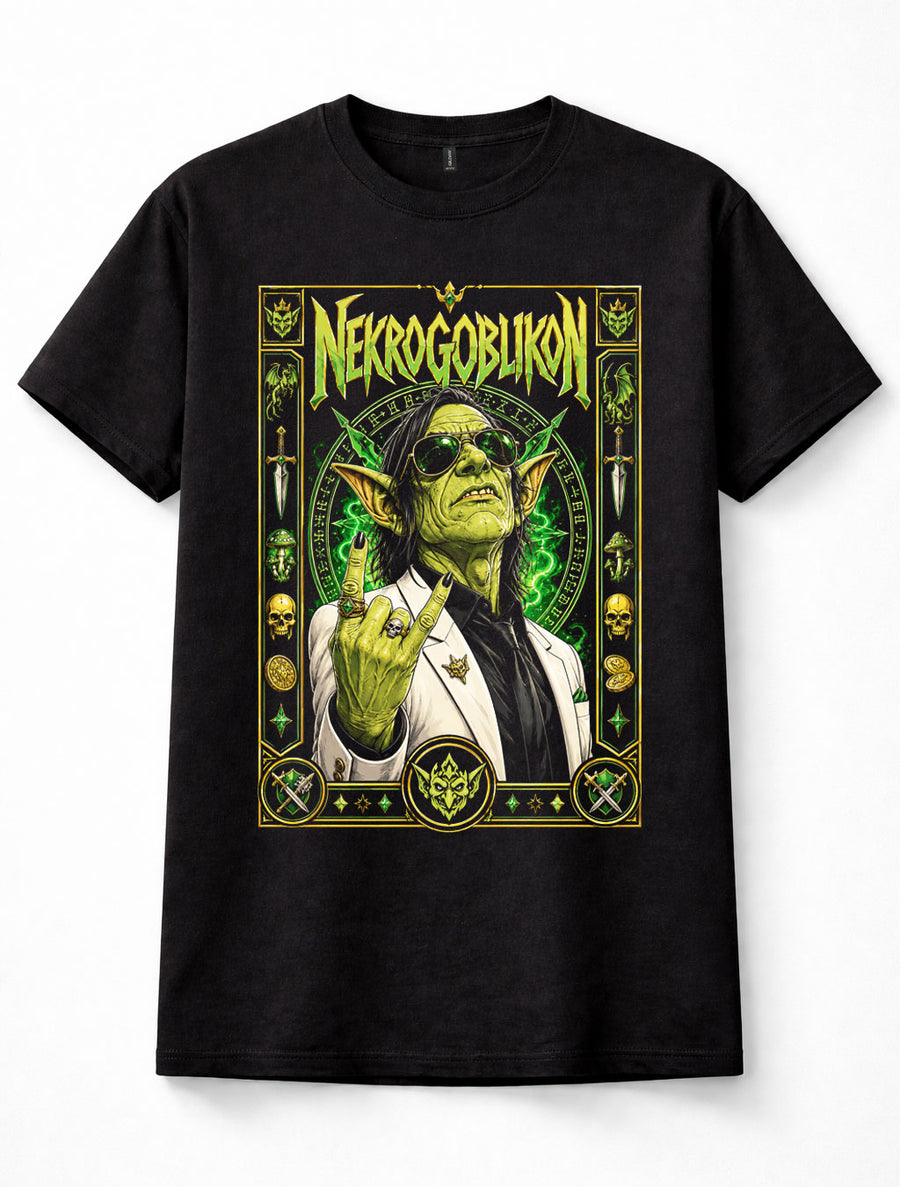 Necrogoblikon Goblin Heavy Metal Rock Band Fantasy Black Unisex T-Shirt