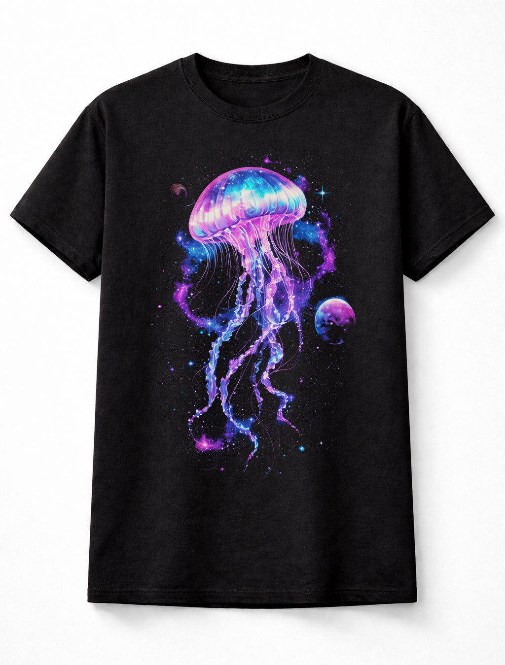Neon Galaxy Jellyfish Space Aesthetic Graphic Tee Unisex T-Shirt