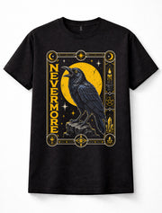 Nevermore Raven Edgar Allan Poe The Raven Gothic Moon Occult Art Unisex T-Shirt