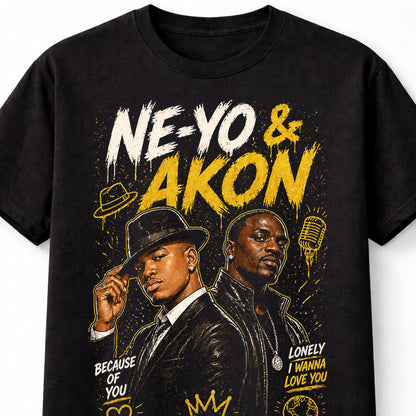 Ne-Yo Akon Nights Like This Tour RnB Music Legends Hip Hop Graphic Unisex T-Shirt