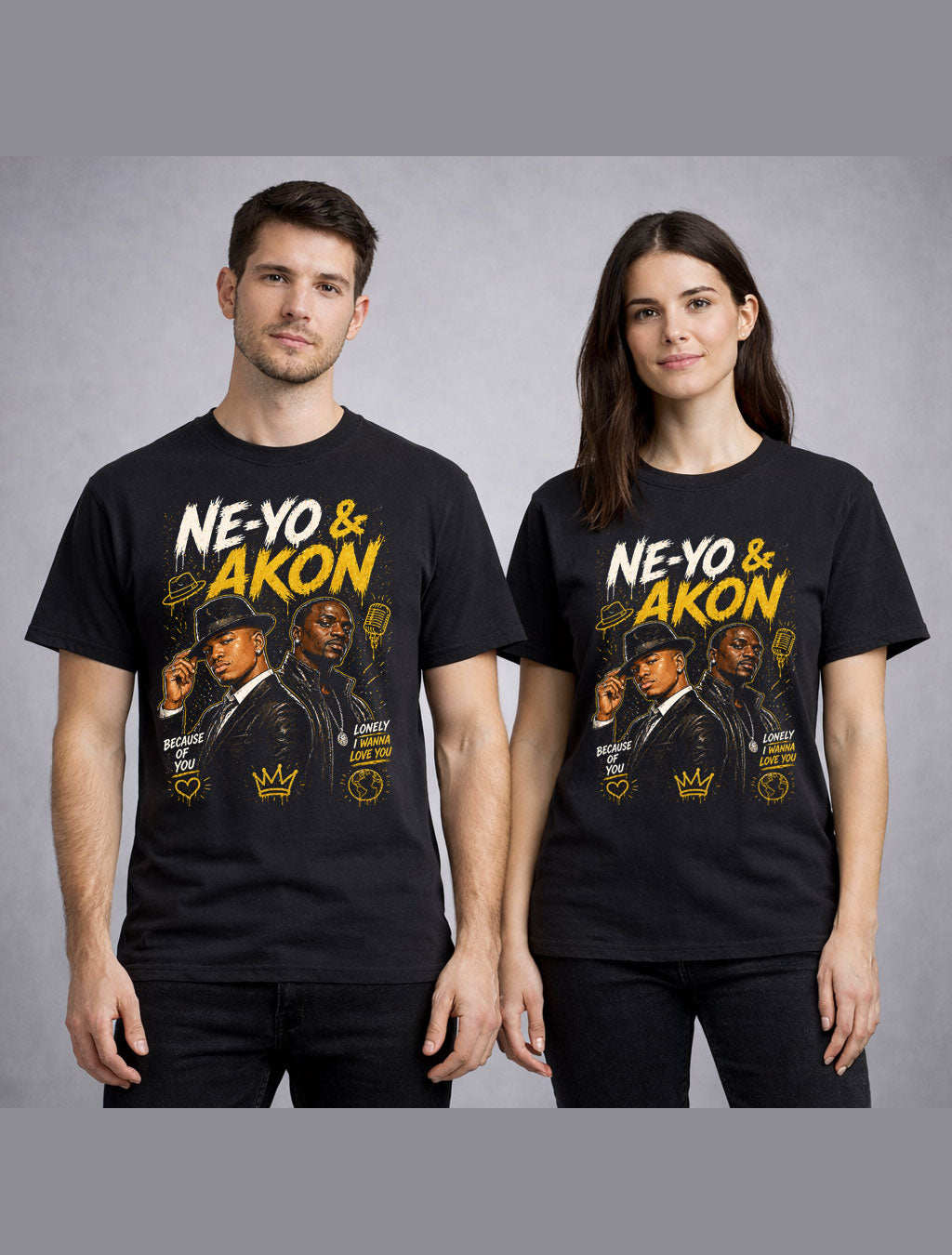 Ne-Yo Akon Nights Like This Tour RnB Music Legends Hip Hop Graphic Unisex T-Shirt