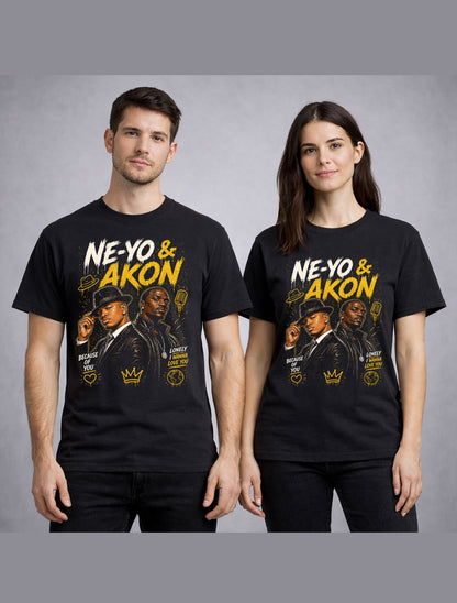 Ne-Yo Akon Nights Like This Tour RnB Music Legends Hip Hop Graphic Unisex T-Shirt