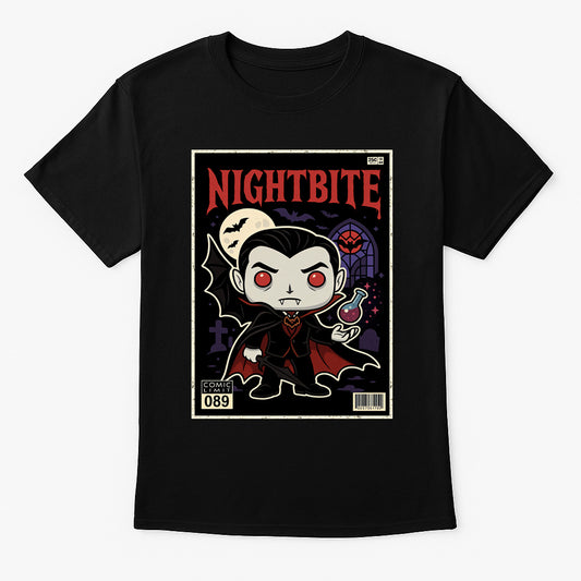 Nightbite Vampire Unisex T-Shirt Retro Horror Comic Tee