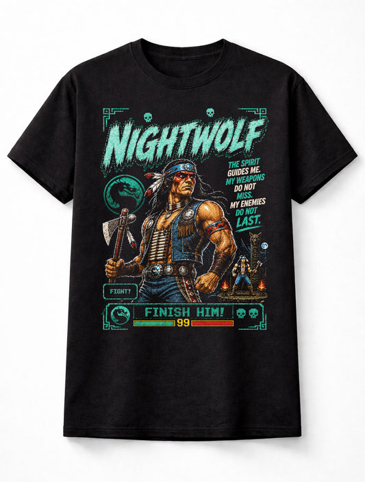 Mortal Kombat Nightwolf Retro Arcade Gaming Graphic Unisex T-Shirt
