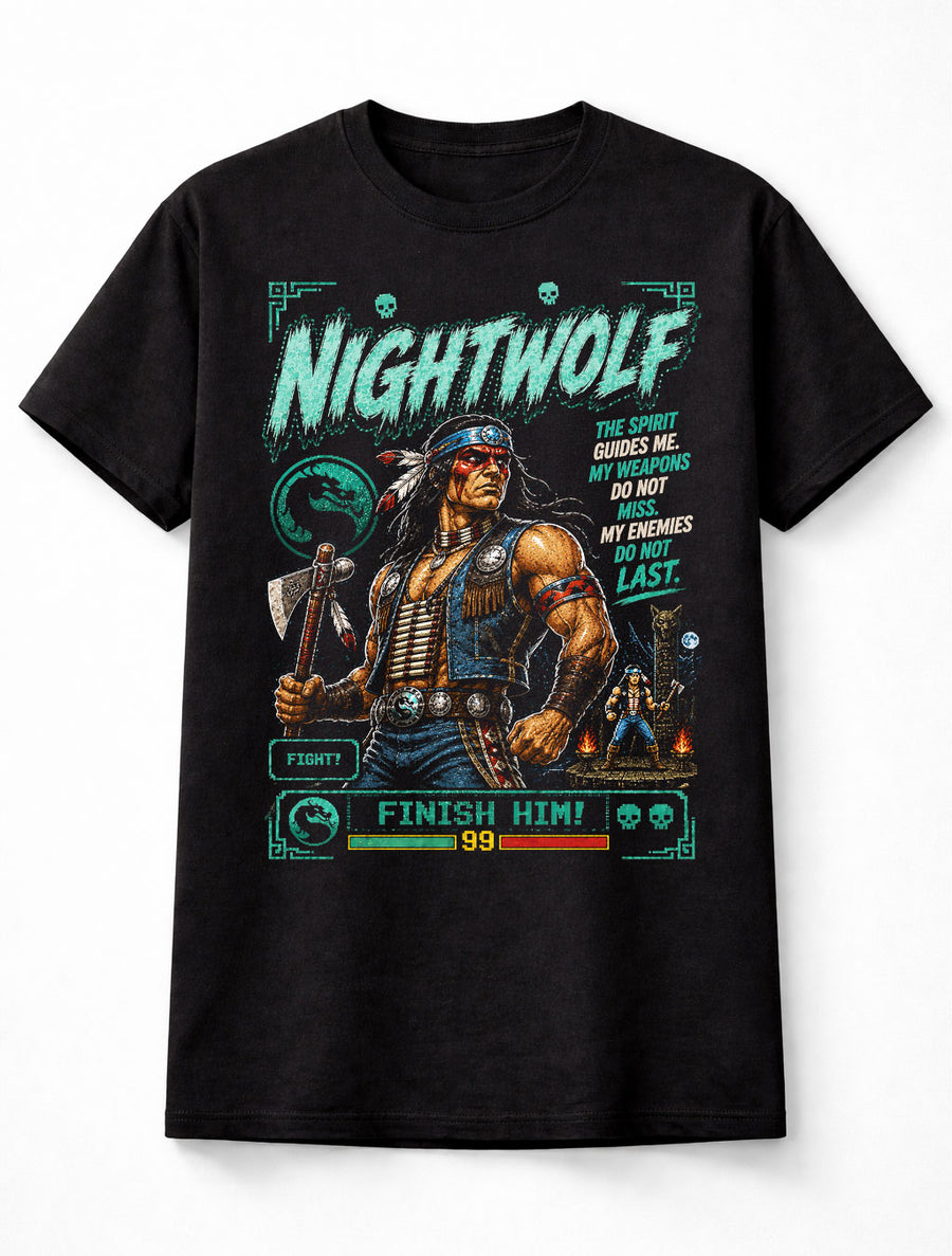 Mortal Kombat Nightwolf Retro Arcade Gaming Graphic Unisex T-Shirt