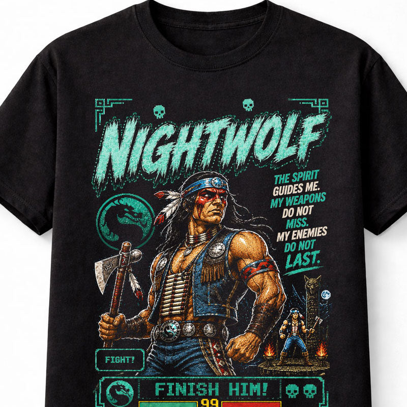 Mortal Kombat Nightwolf Retro Arcade Gaming Graphic Unisex T-Shirt