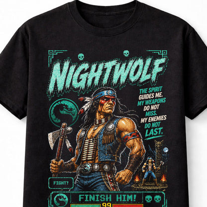Mortal Kombat Nightwolf Retro Arcade Gaming Graphic Unisex T-Shirt