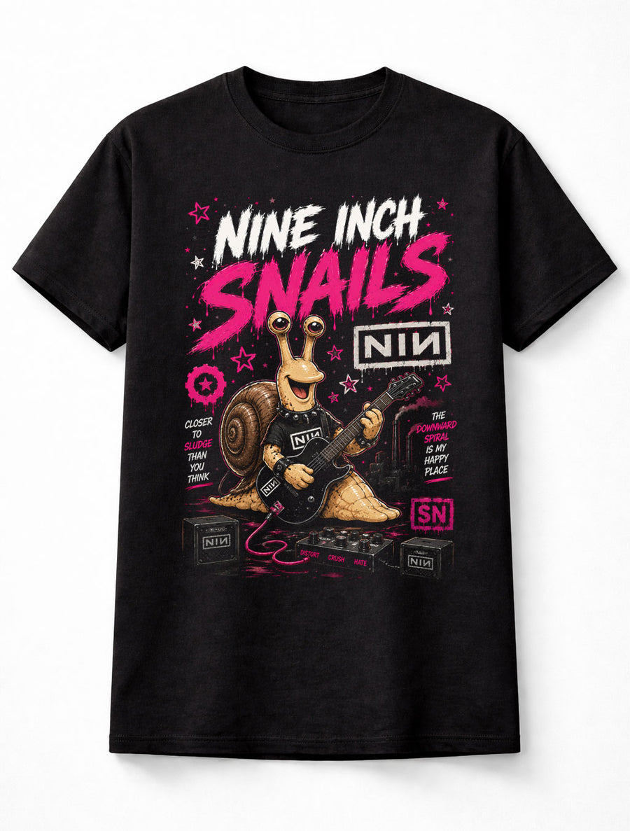 Share Nine Inch Snails Funny Industrial NIN Rock Snail Graphic Unisex T-Shirt