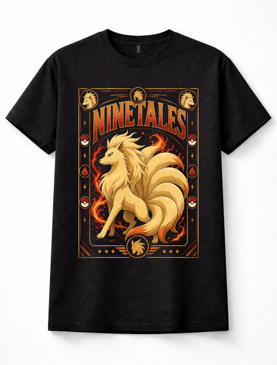 Pokemon Ninetales Fire Type Fox Graphic Gamer Unisex T-Shirt