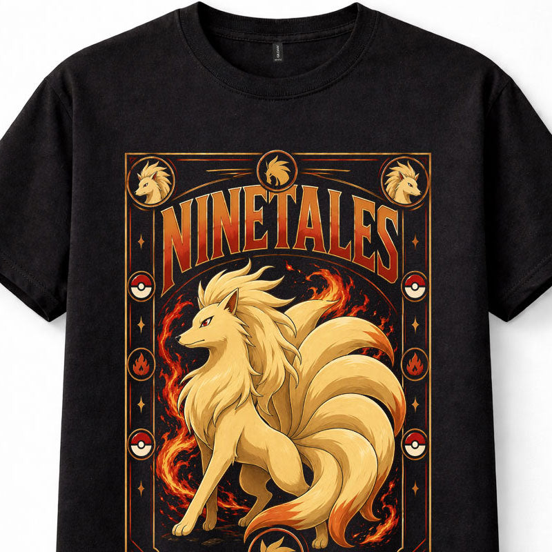 Pokemon Ninetales Fire Type Fox Graphic Gamer Unisex T-Shirt