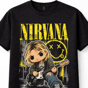 Nirvana Kurt Cobain Grunge Rock Band Smiley Face Unisex T-Shirt