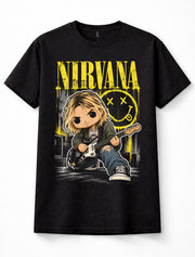 Nirvana Kurt Cobain Grunge Rock Band Smiley Face Unisex T-Shirt