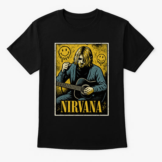 Nirvana Kurt Cobain “Unplugged Session” Unisex T-Shirt – Iconic Grunge Band Vintage Rock Fan Tee