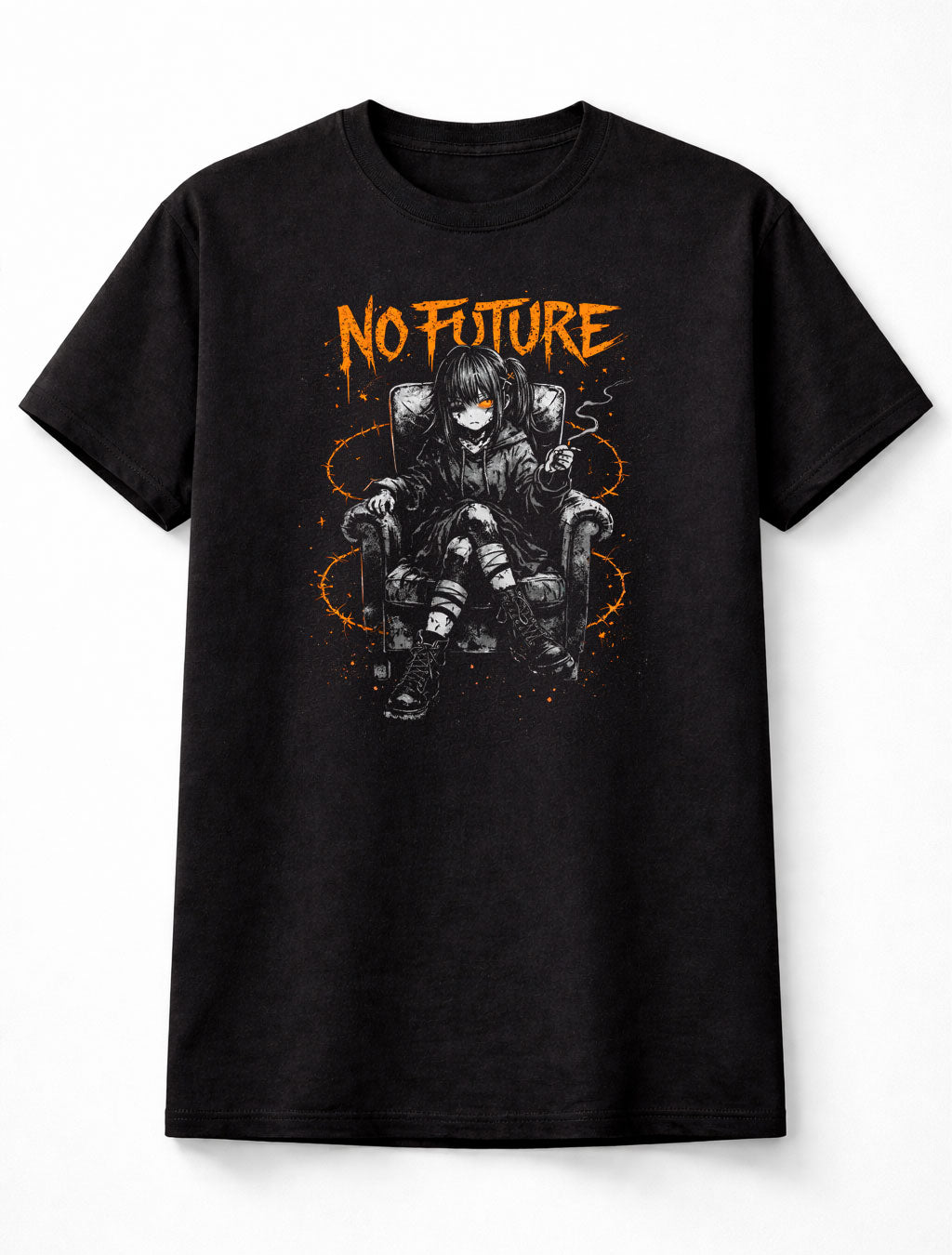 No Future Gothic Anime Punk Emo Japanese Retro Graphic Adults & Kids Unisex T-Shirt