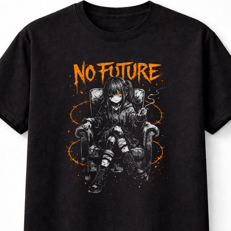 No Future Gothic Anime Punk Emo Japanese Retro Graphic Adults & Kids Unisex T-Shirt