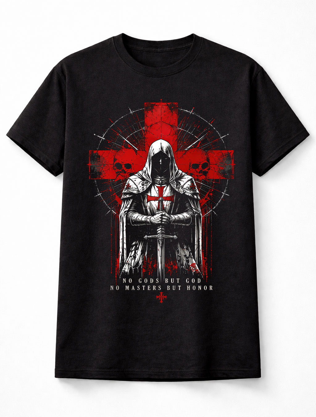 Templar Knight Gothic Crusader Skull Horror Unisex T-Shirt