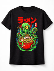 Ramen Octopus Monster Graphic Japanese Noodle Kaiju Unisex T-Shirt