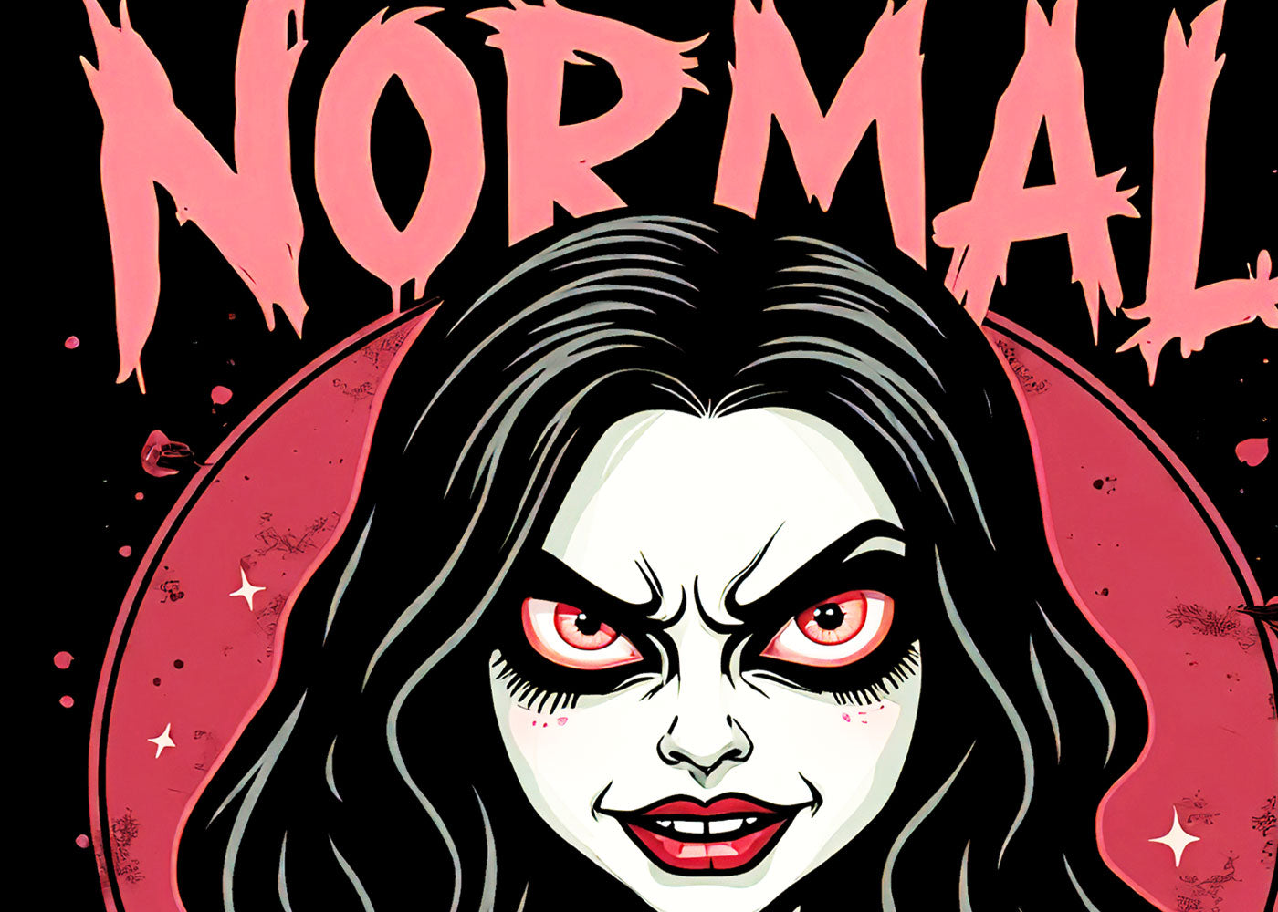 Normal Is An Illusion Gothic Vampire Girl Horror Quote Unisex Graphic T Shirt