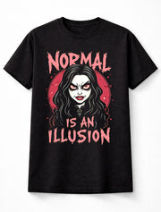 Vampire Horror Doll Normal Is An Illusion Gothic Graphic Unisex T-Shirt
