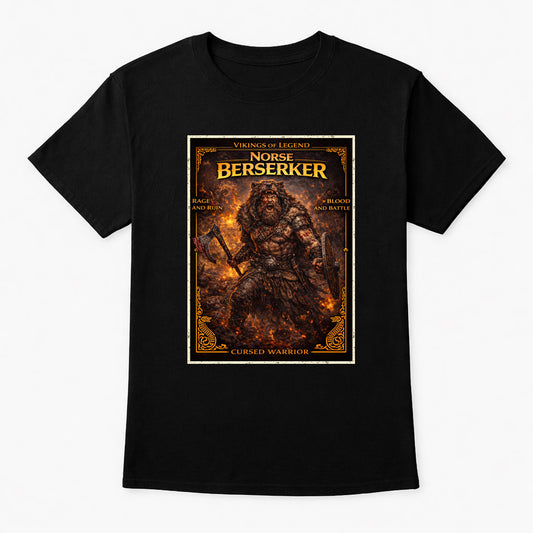 Norse Berserker Viking Warrior T-Shirt Unisex Gothic Mythology Battle Tee
