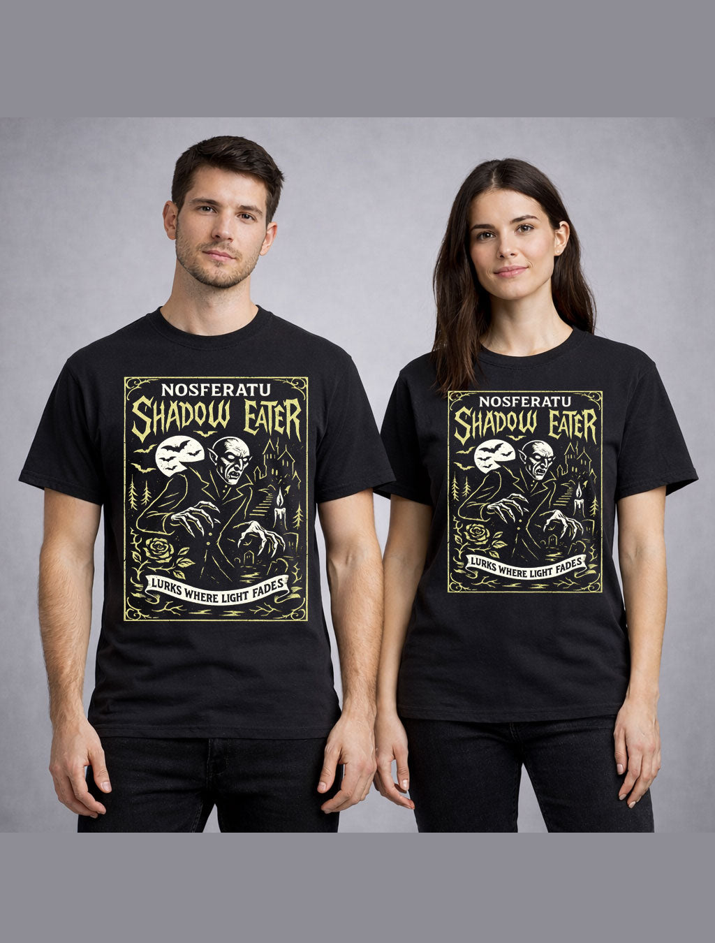 Nosferatu Shadow Eater Gothic Vampire Dracula Horror Movie Unisex T-Shirt