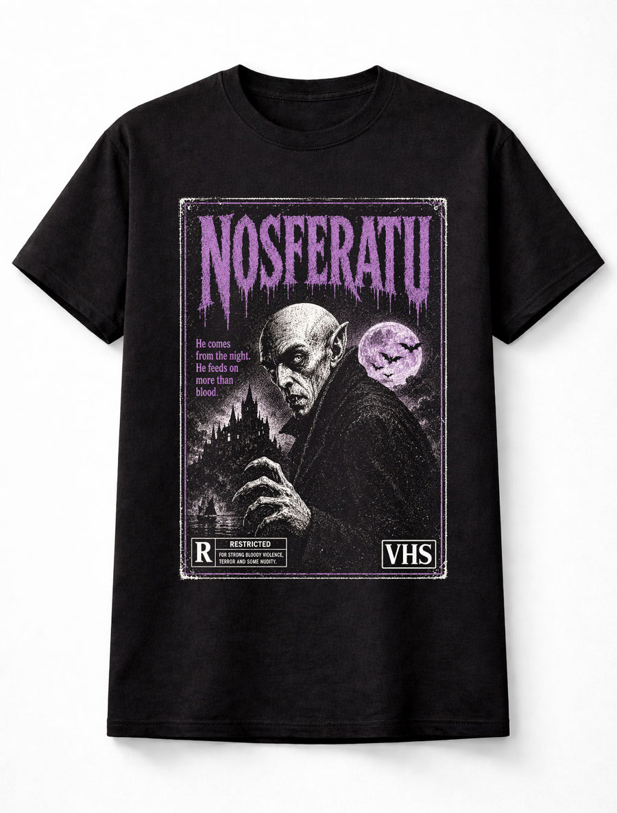 Nosferatu Vampire Gothic Creature Vintage Horror VHS Unisex T-Shirt