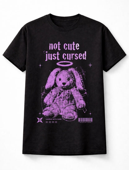 Not Cute Just Cursed Bunny Goth Y2K Graphic Unisex T-Shirt