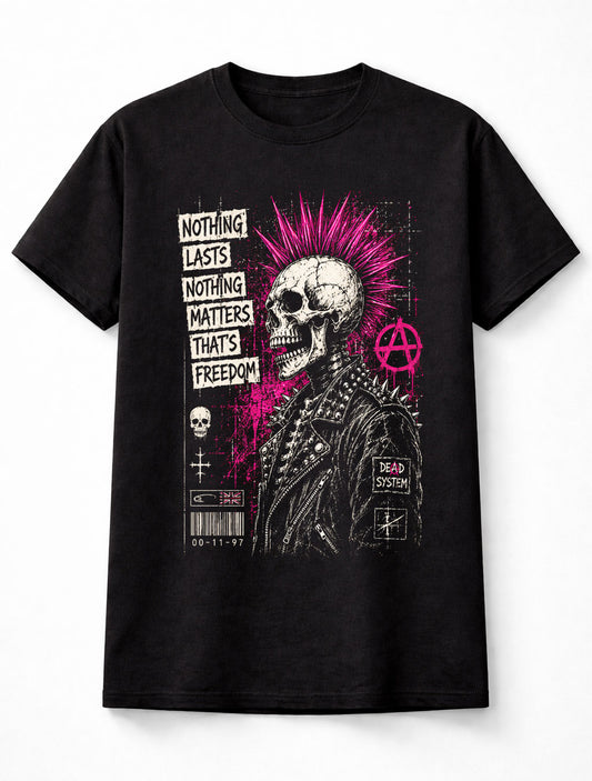 Nothing Lasts Nothing Matters Punk Skull Mohawk Anarchy Unisex T-Shirt