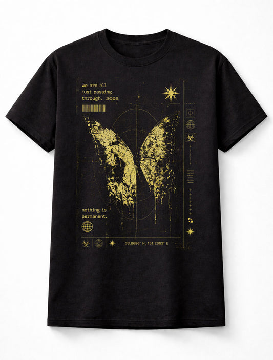 Nothing Is Permanent Butterfly Cyber Y2K Graphic Unisex T-Shirt