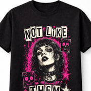 Not Like Them Emo Punk Goth Girl Grunge Graphic Black Unisex T-Shirt