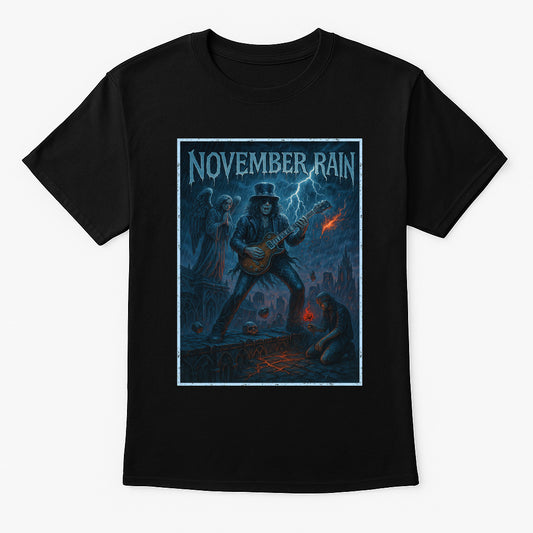 Guns N’ Roses Slash November Rain Unisex T-Shirt Classic Rock Band Vintage Merch Tee