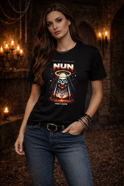 Nun Holy Nope Unisex Toxic Gothic Blasphemy Horror Graphic T-Shirt