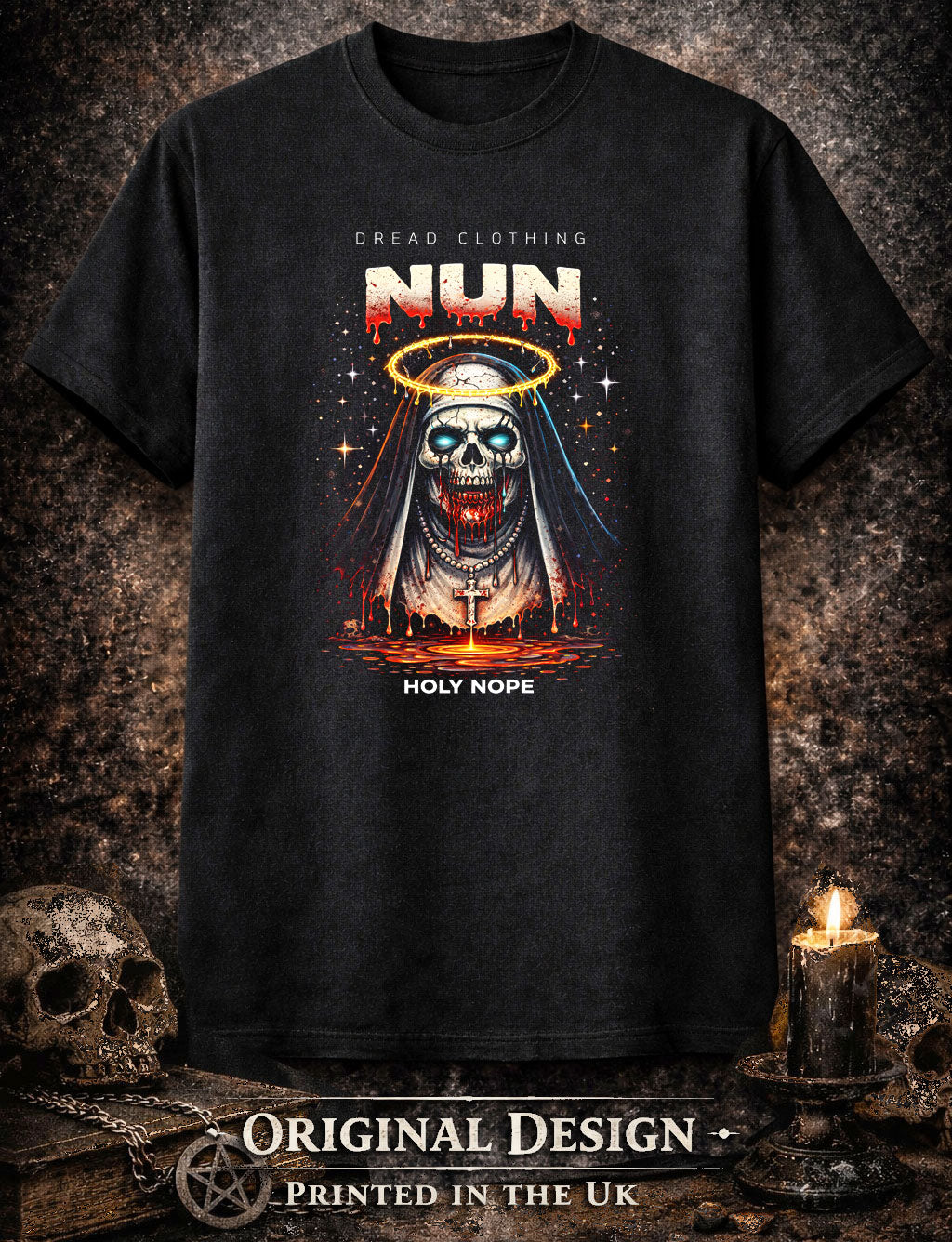 Nun Holy Nope Unisex Toxic Gothic Blasphemy Horror Graphic T-Shirt