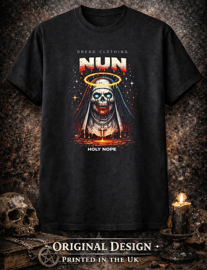 Nun Holy Nope Unisex Toxic Gothic Blasphemy Horror Graphic T-Shirt