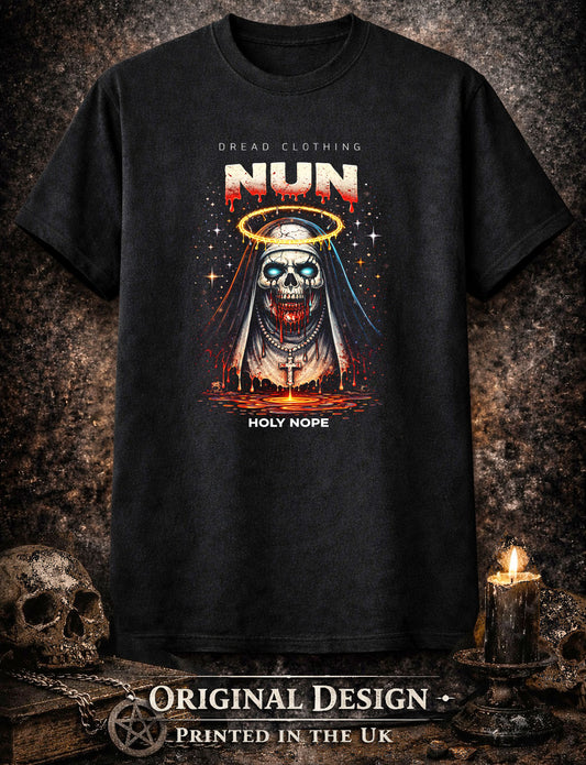 Nun Holy Nope Unisex Toxic Gothic Blasphemy Horror Graphic T-Shirt