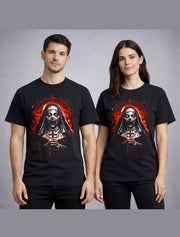 Demonic Nun Gothic Horror Halloween Graphic Unisex T-Shirt