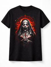 Demonic Nun Gothic Horror Halloween Graphic Unisex T-Shirt