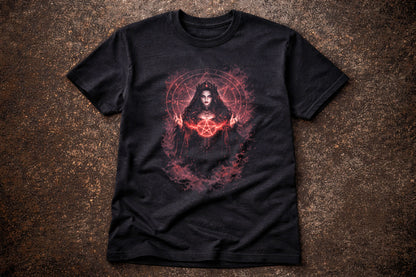 Witch T-Shirt Dark Fantasy Gothic Occult Ritual Unisex Black Graphic Tee
