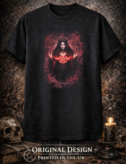 Witch T-Shirt Dark Fantasy Gothic Occult Ritual Unisex Black Graphic Tee