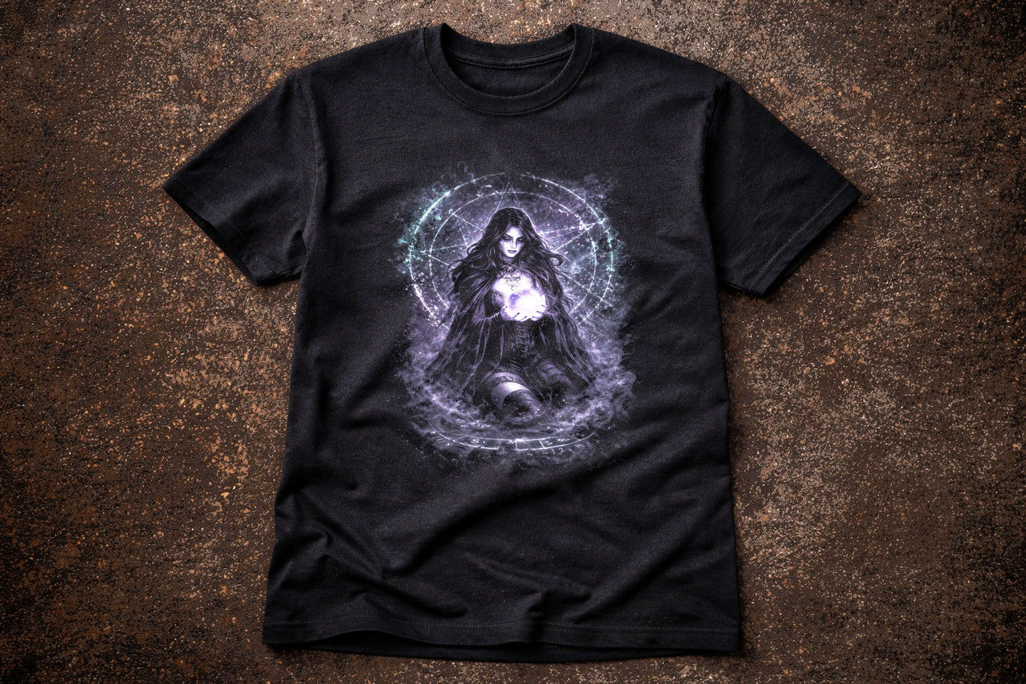 Sorceress T-Shirt Dark Fantasy Gothic Occult Magic Unisex Black Graphic Tee