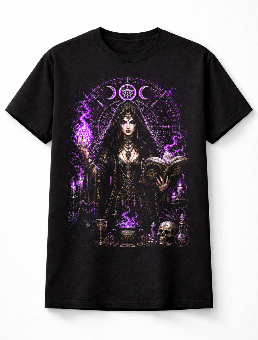 Occult Witch Gothic Pagan Moon Magic Black Unisex T-Shirt