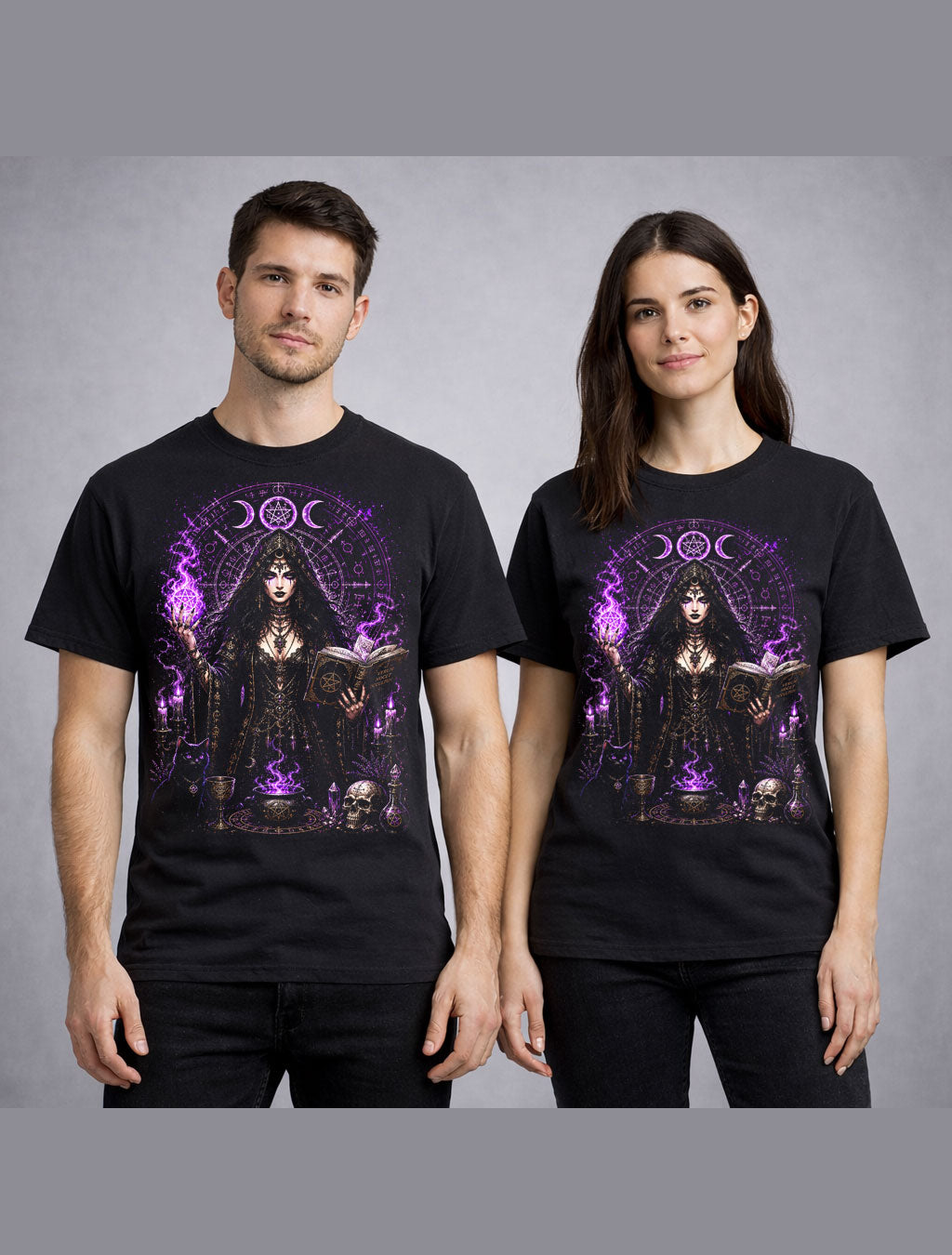 Occult Witch Gothic Pagan Moon Magic Black Unisex T-Shirt