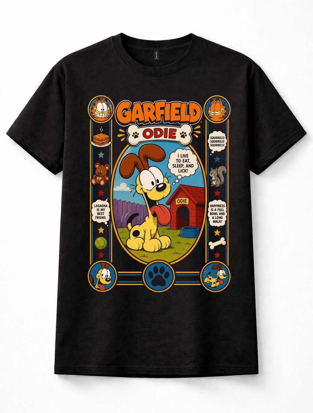 Garfield Odie Cartoon Dog Comic Character Graphic Gift Unisex T-Shirt