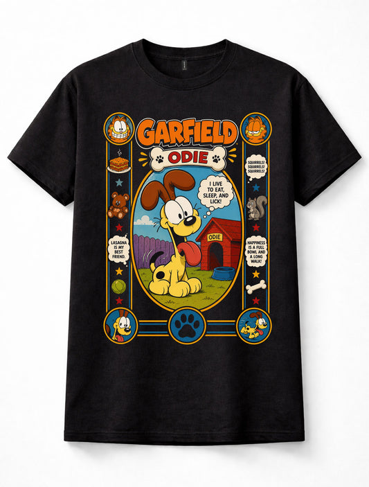 Garfield Odie Cartoon Dog Comic Character Graphic Gift Unisex T-Shirt