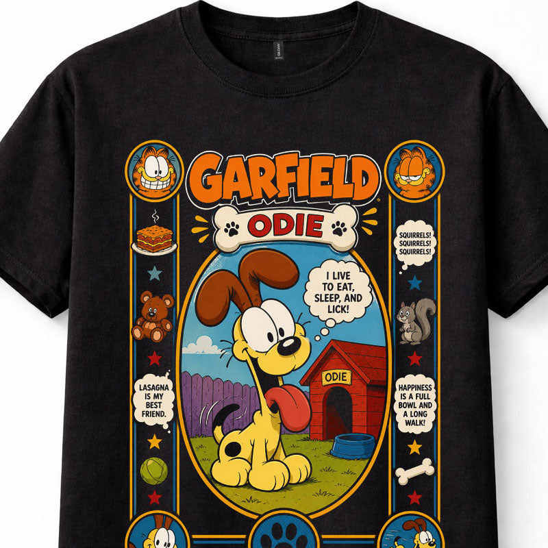 Garfield Odie Cartoon Dog Comic Character Graphic Gift Unisex T-Shirt